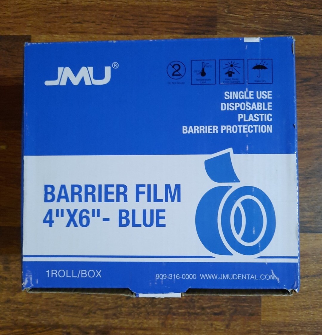 Dental Medical Blue Barrier Film Roll Tape Universal Adhesive 1200 Sheets 4″x6″