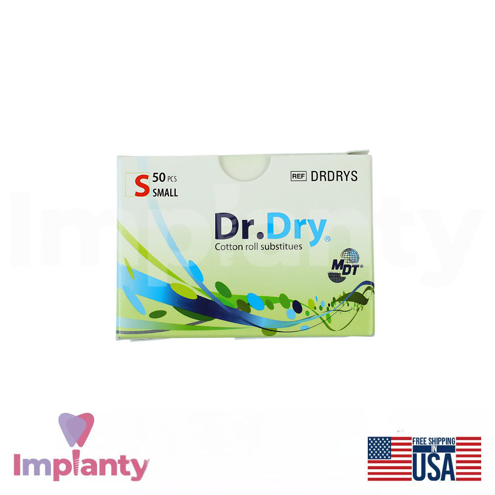 1x Dental Dr.Dry Cotton Roll Substitute Pads 50pcs Moisture Control Management