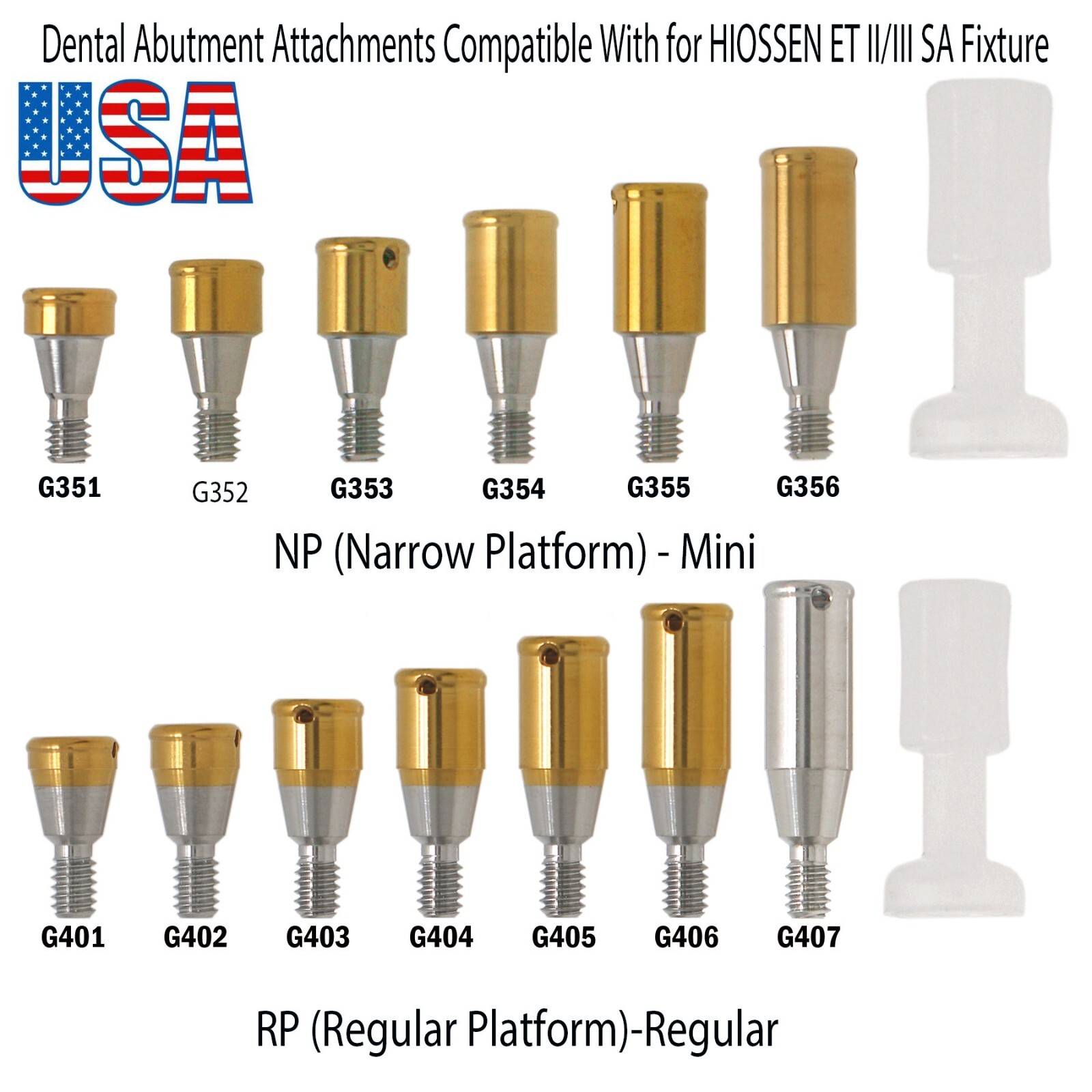 US Healing/Locator Abutments/Impression Caps Coping Fits Hiossen Osstem ET M/R