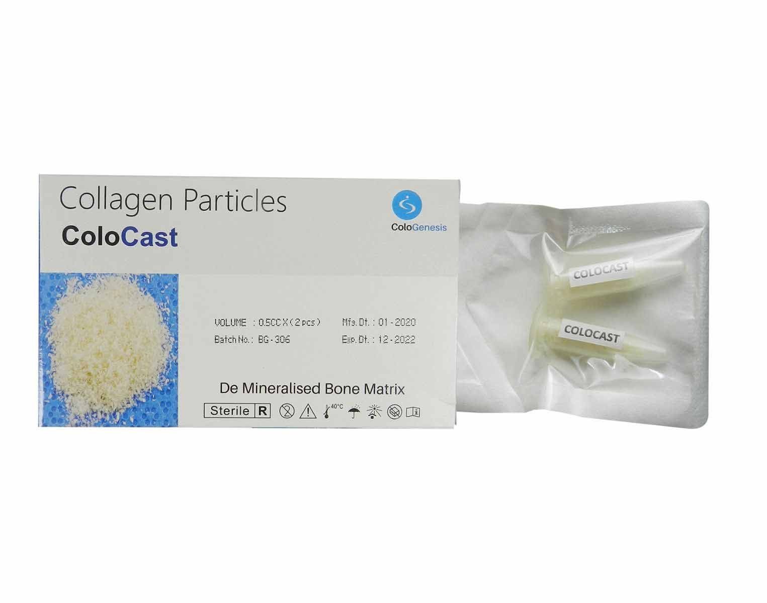 10 Pack of ColoCast Mineralized Bone Matrix Sterile Collagen Particles -1CC