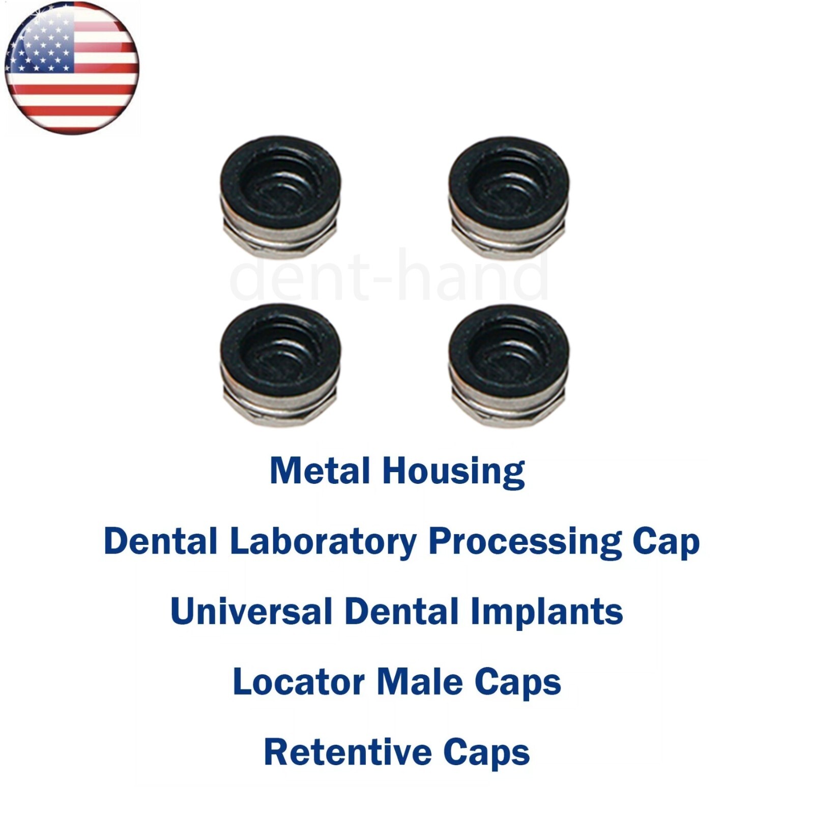 US Dental Universal Overdenture Implant Retention Caps Metal Housing Caps 2.4lbs
