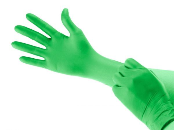 Primo Chloroprene Exam Gloves X-Small, 200/Pk. Green, Powder Free