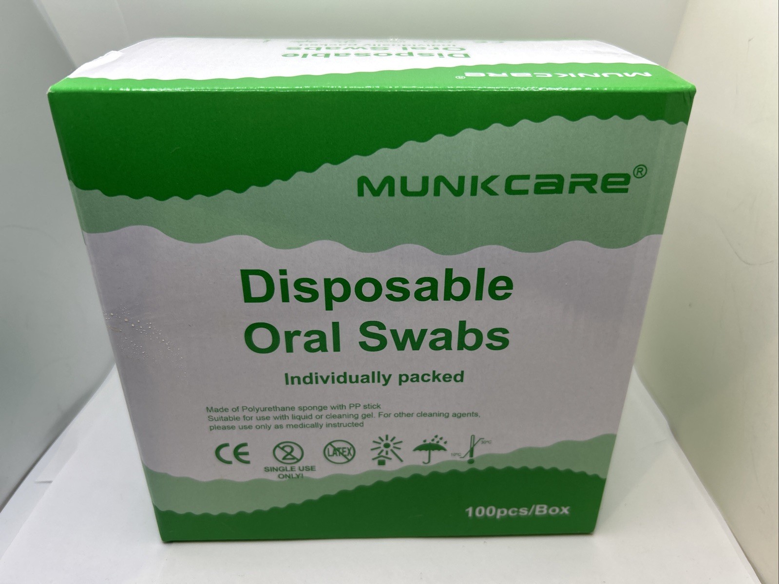 Munkcare Disposable Oral Care Swabs Individually Wrapped Sponge Tooth Cleaning