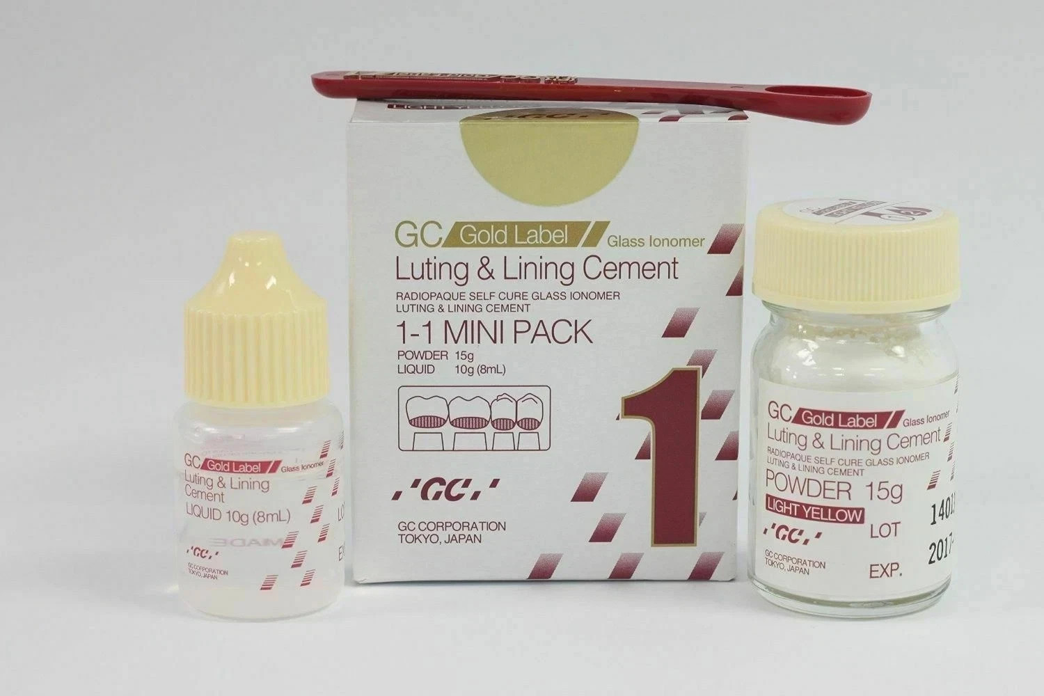 GC Gold Label Fuji 1 Mini Luting Cement Glass Ionomer for Metal Crowns & Bridges