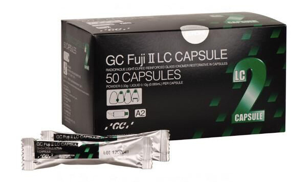 GC FUJI II Light Cure Capsules, A2, 000139, Glass Ionomer Restorative (50/BX)
