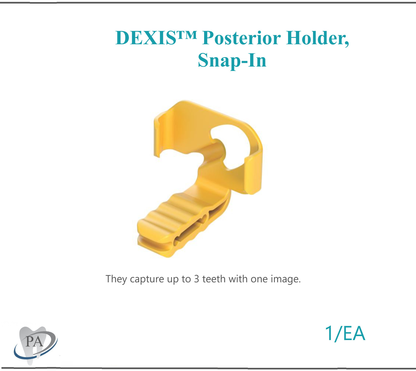 Dental X-Ray DEXIS Titanium & Platinum Sensor Holder Posterior Yellow, 1/EA