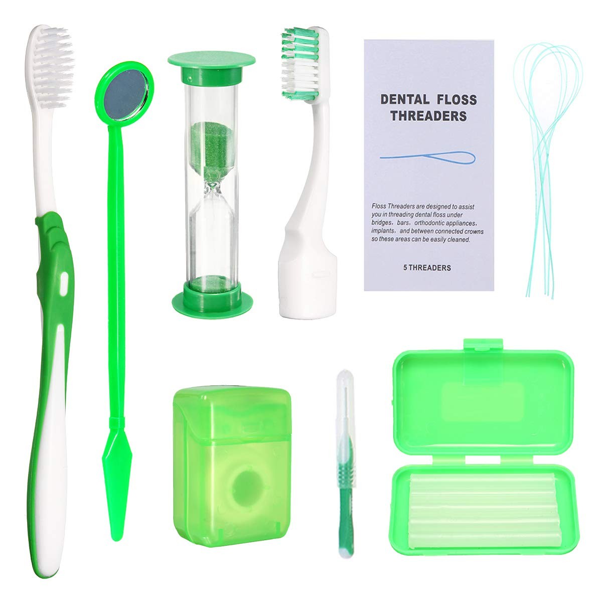 Ceonam Braces Cleaning Kit for Teeth, Portable Orthodontic Small, Green
