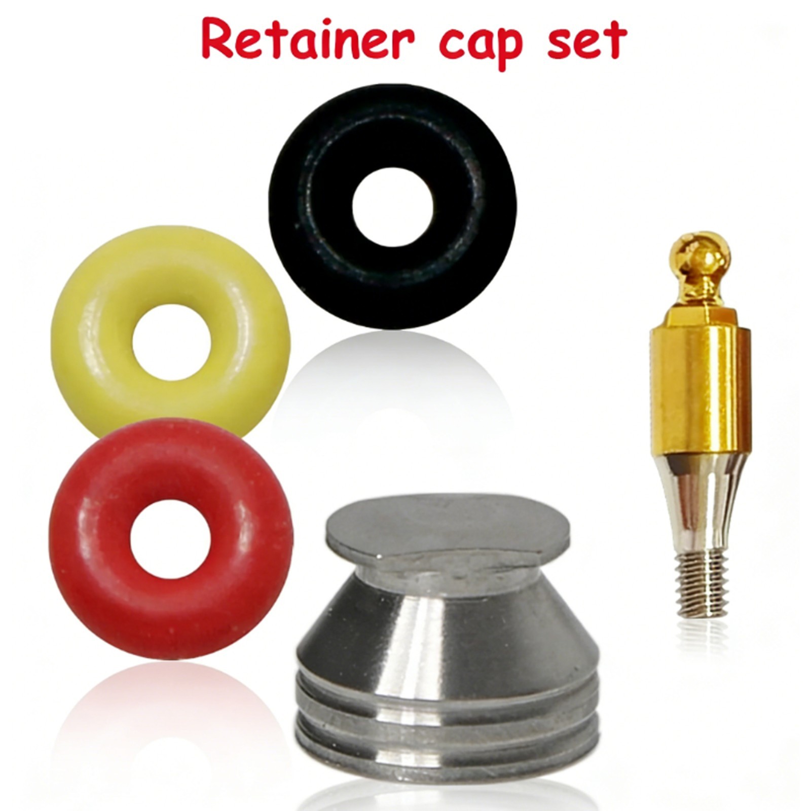 Dental O-Ring Retention Cap Ball Attachment Fit Hiossen Osstem Implant 4Pcs/Set