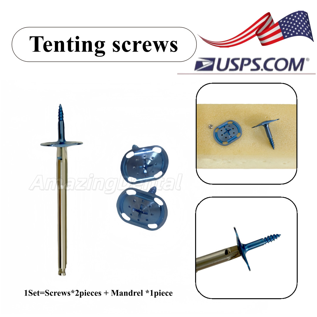 USA 3Pcs/set Dental Blue Tent Screws Wide Guided Bon Regeneration Tenting Screw