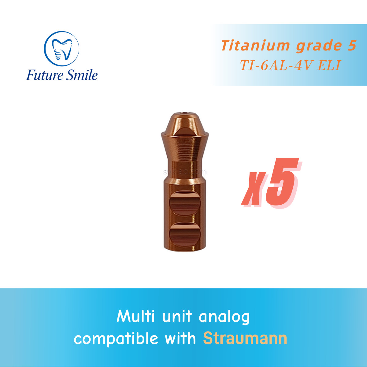 5pcs Dental Multi Unit Analog Straumann RC NC 4.6 MU analog Replica Bone Level