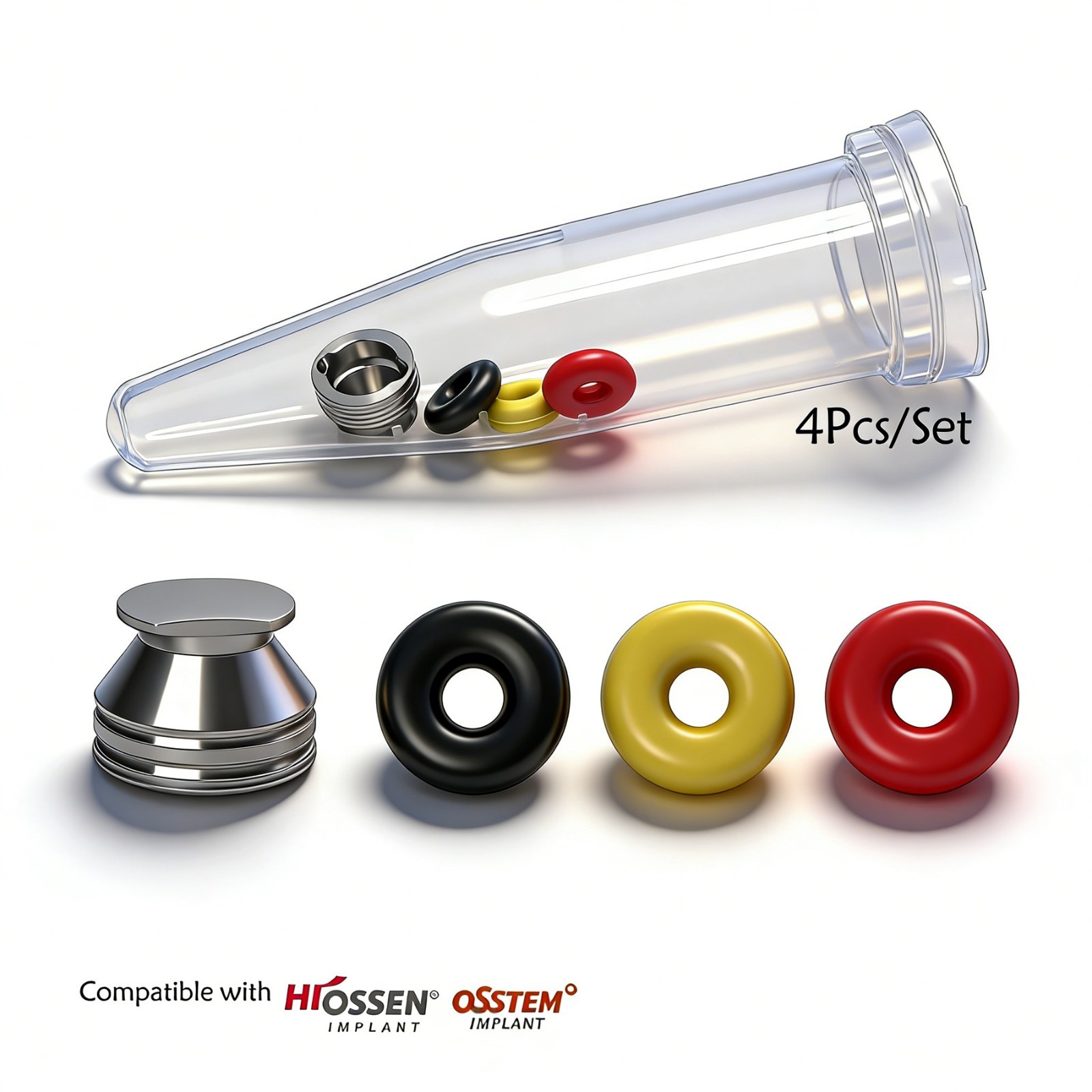 5Set US Implant Ball Attachment O-Ring Caps set Metal Housing for Hiossen Osstem