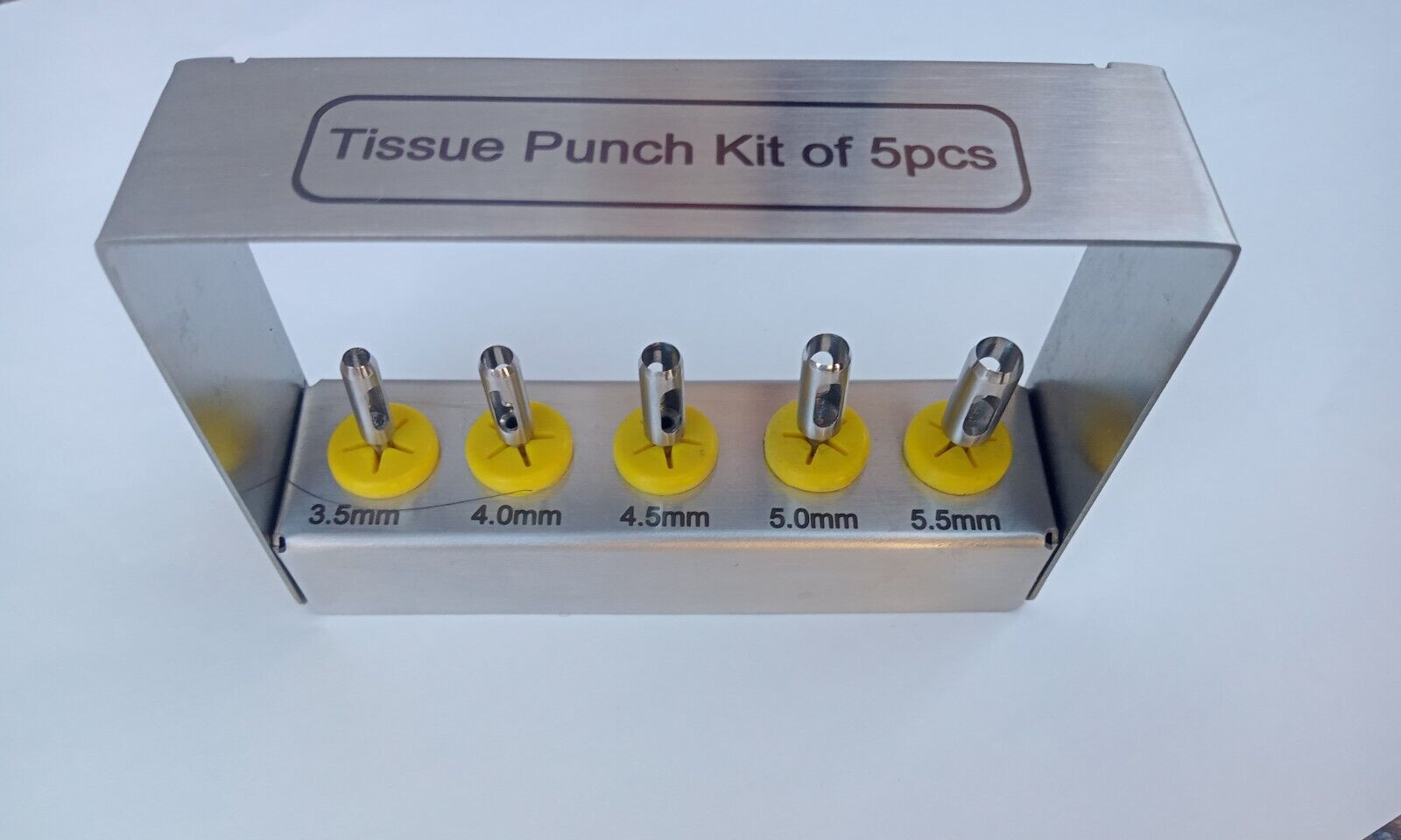NEW 5 Pcs Dental Tissue Punch Kit set Surgical Surgery With Bur Holder Dental