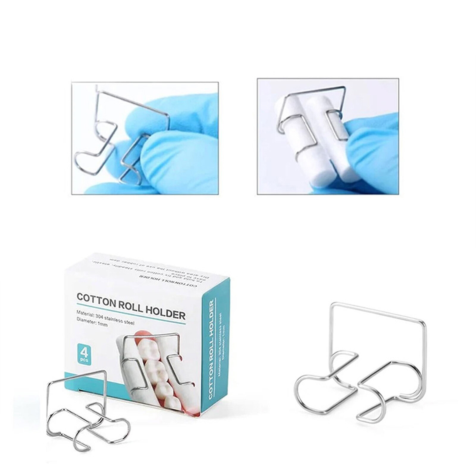 Dental Cotton Roll Holder Stainless Steel Surgical Isolating Teeth Clip Holders