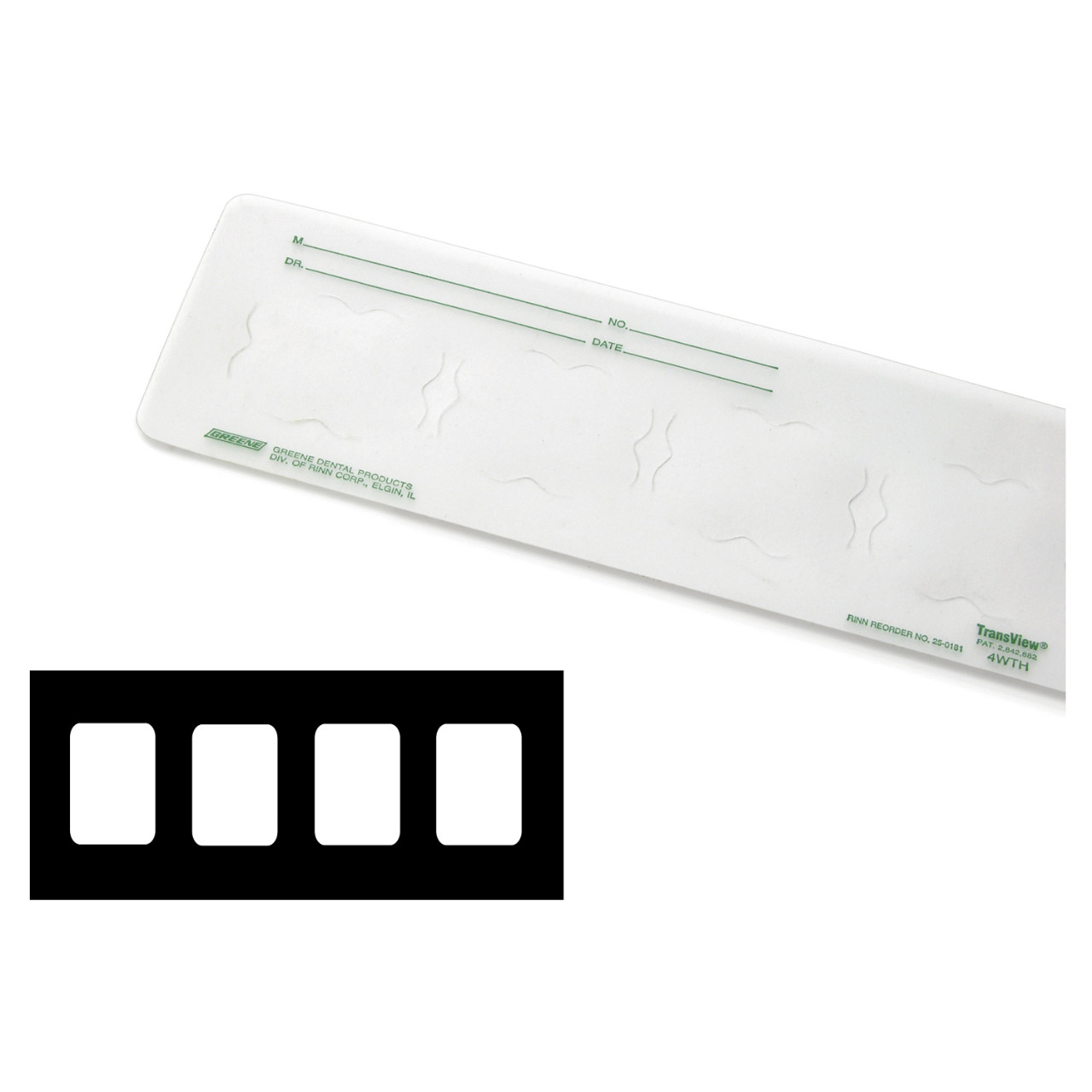 DENTSPLY RINN Greene TransView 4V #2 Translucent Film Mounts (100/Pack)