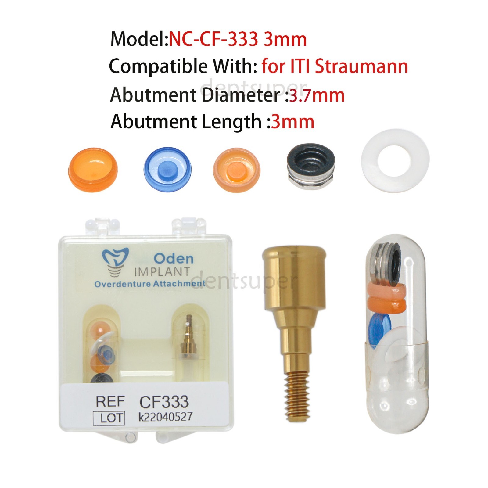 Dental fit STRAUMANN Compatible Bone Level RC/NC D3.7MM locator Abutment 4,5,6MM
