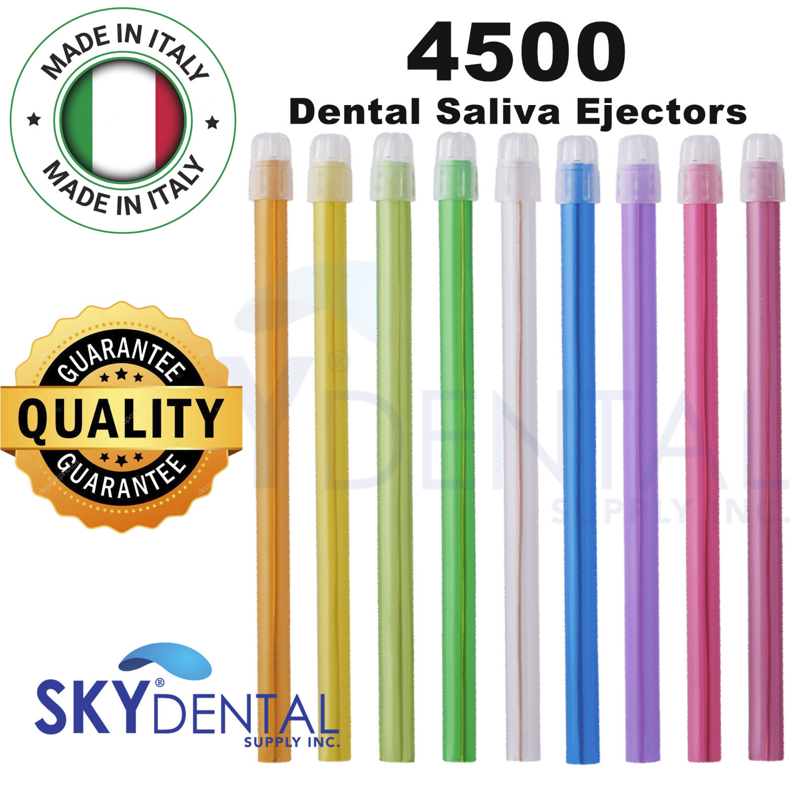 4500 Saliva Ejectors Dental Suction Ejector Optional Color Made in Italy 45 bags