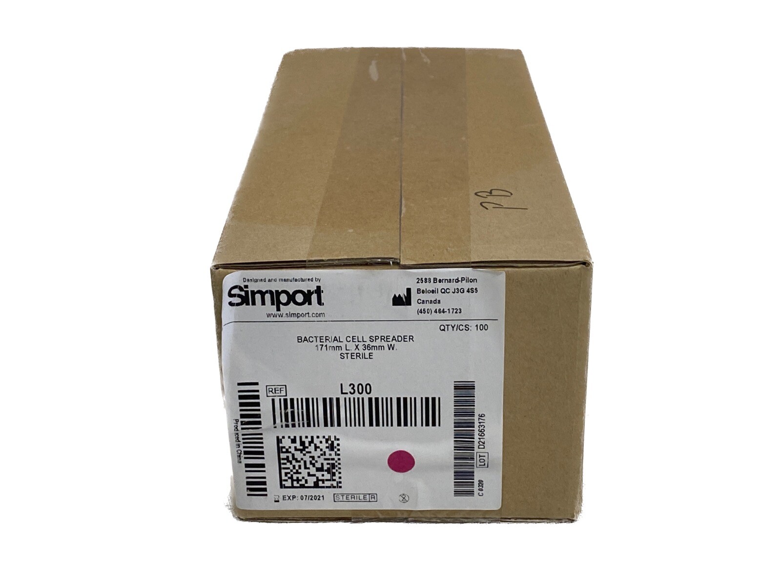 (100/Pk) SIMPORT Bacterial T-Shaped Cell Spreaders Green 176mm L x 36mm W L300