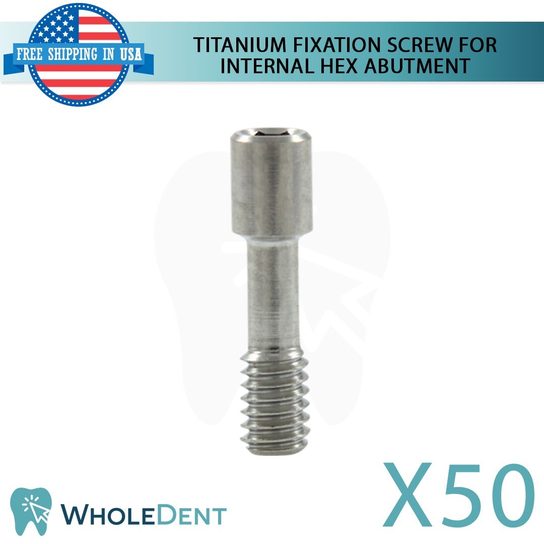 X50 Dental Titanium Fixation Screw For Abutment Int Hex 2.42mm Connection