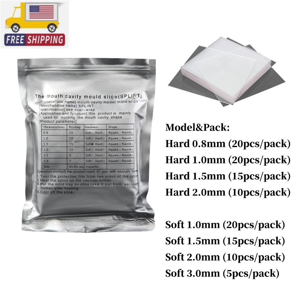 Dental Orthodontic Plastic Retainer Splint Vacuum Thermoforming Sheets Soft Hard