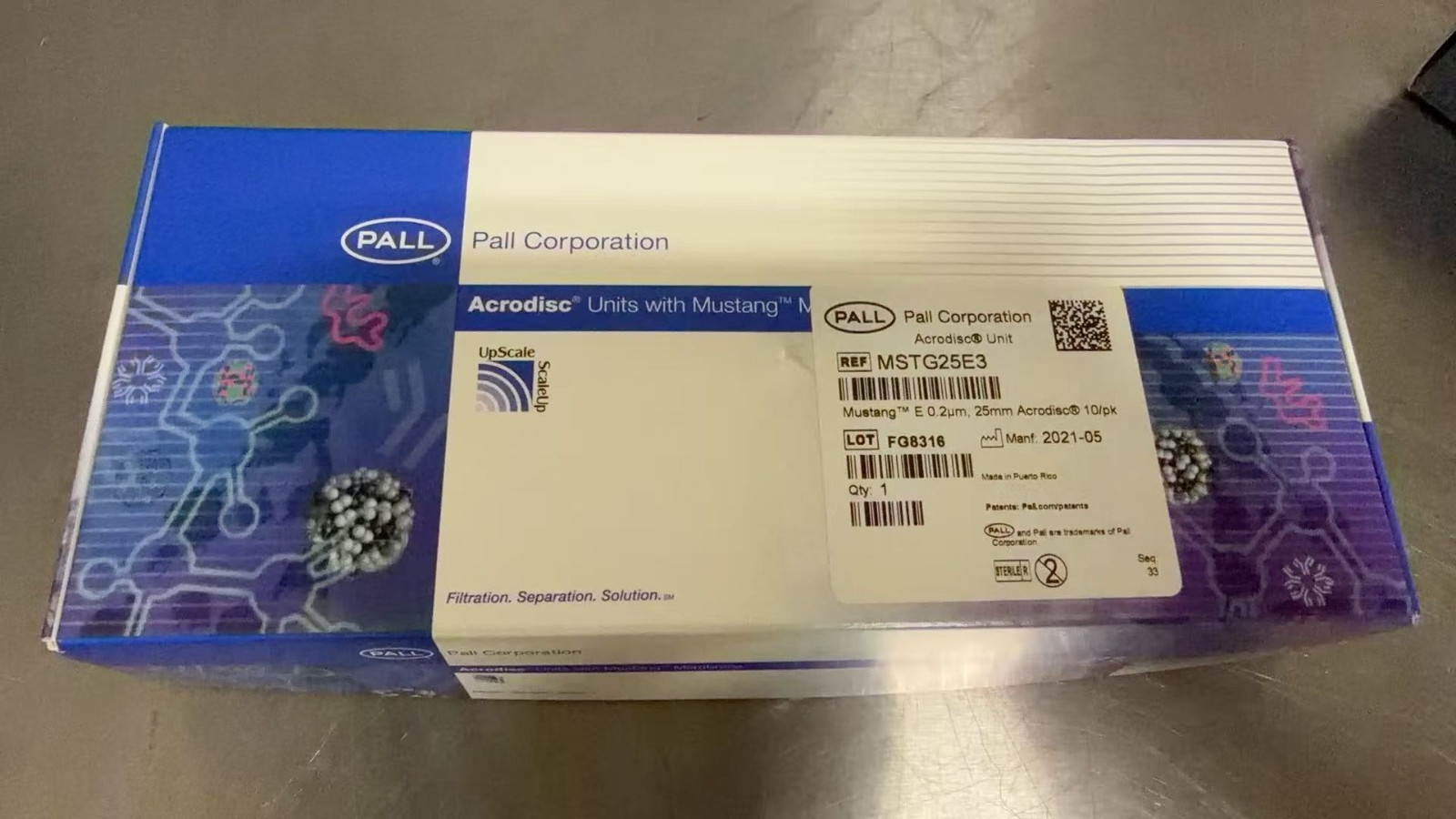 PALL MSTG25E3 Acrodisc unit with Mustang E membrane, 0.2 µm, 25 mm, 10/PK