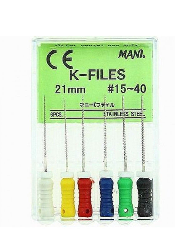 Mani K-FILES endodontic hand files 21, 25, 31mm 36 Files/Box