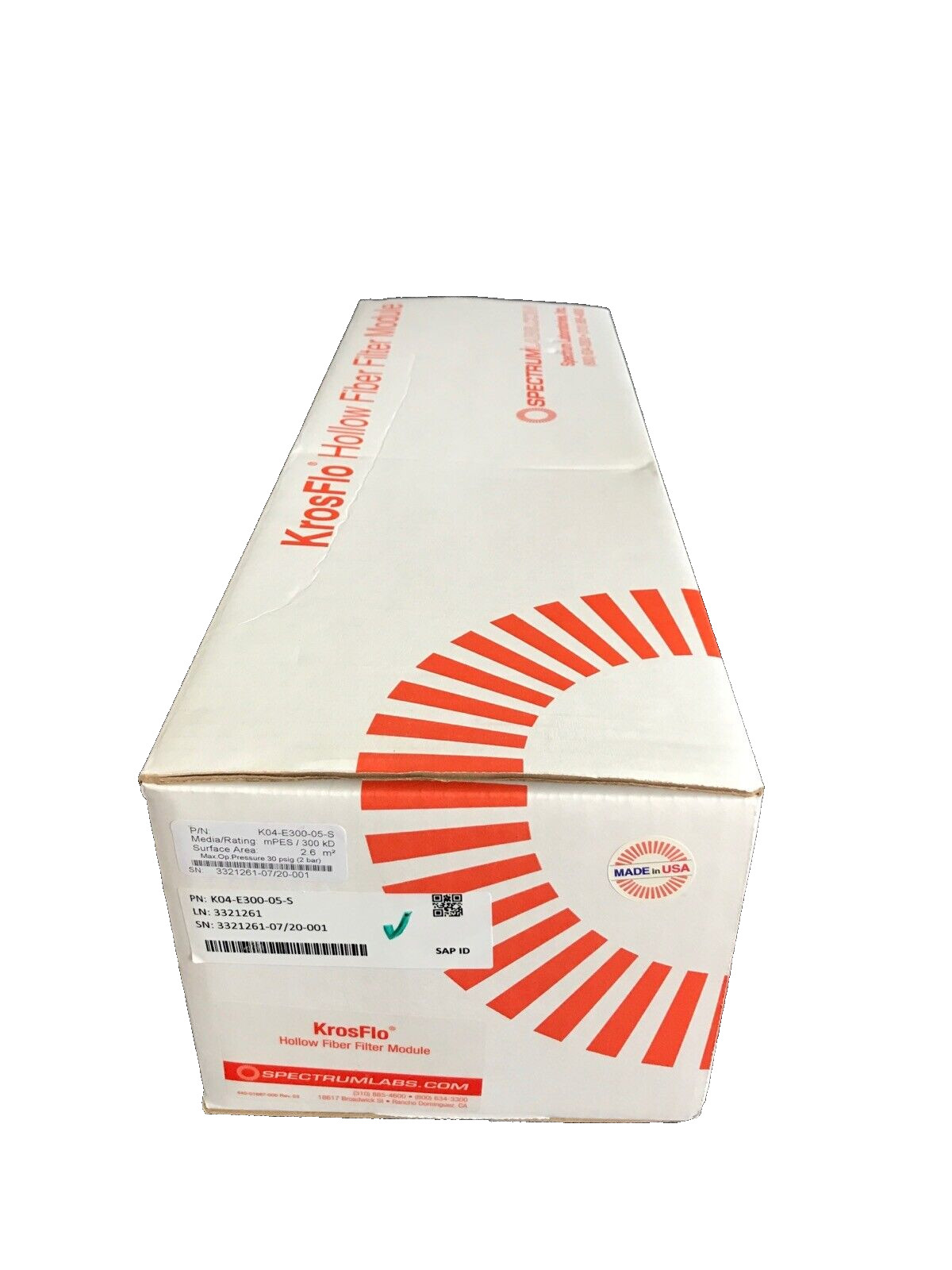 REPLIGEN KrosFlo Hollow Fiber Filter Module 41.5cm 300kD 0.5mm mPES K04-E300-05S