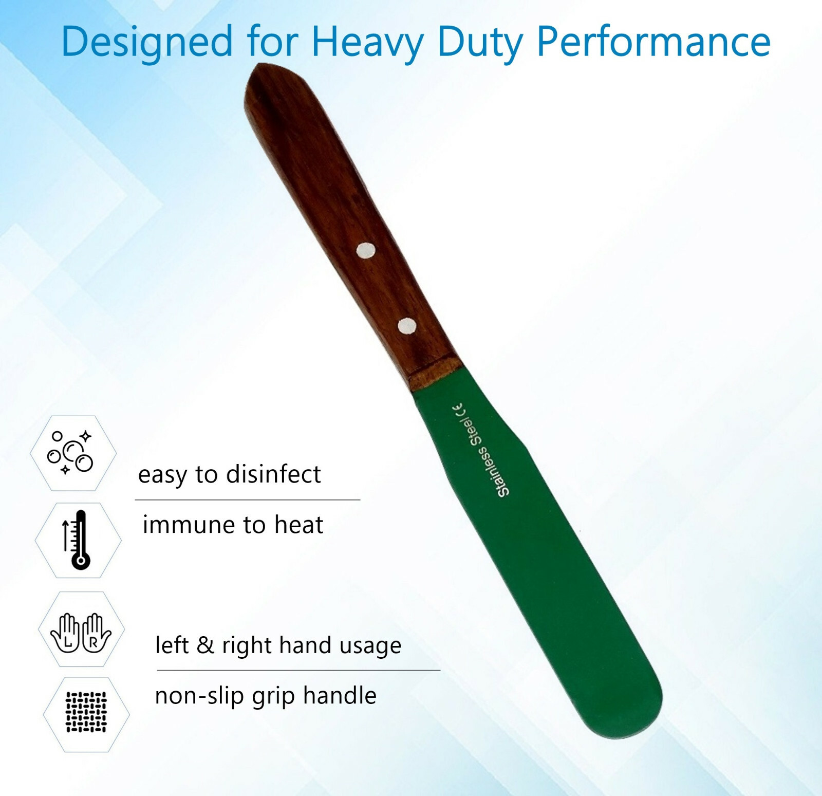 4” PTFE Coated Lab Spatula Ergonomic Handle Non-stick Blades, Laboratory Tools