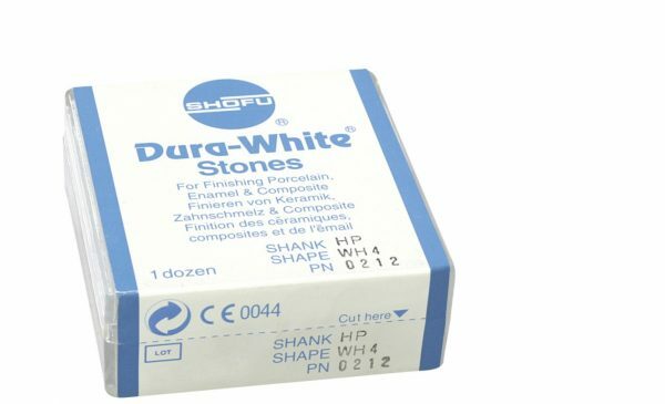 Dental 12 pc. Dura-White Aluminum Oxide Stones: Shank HP, Shape WH4 by Shofu