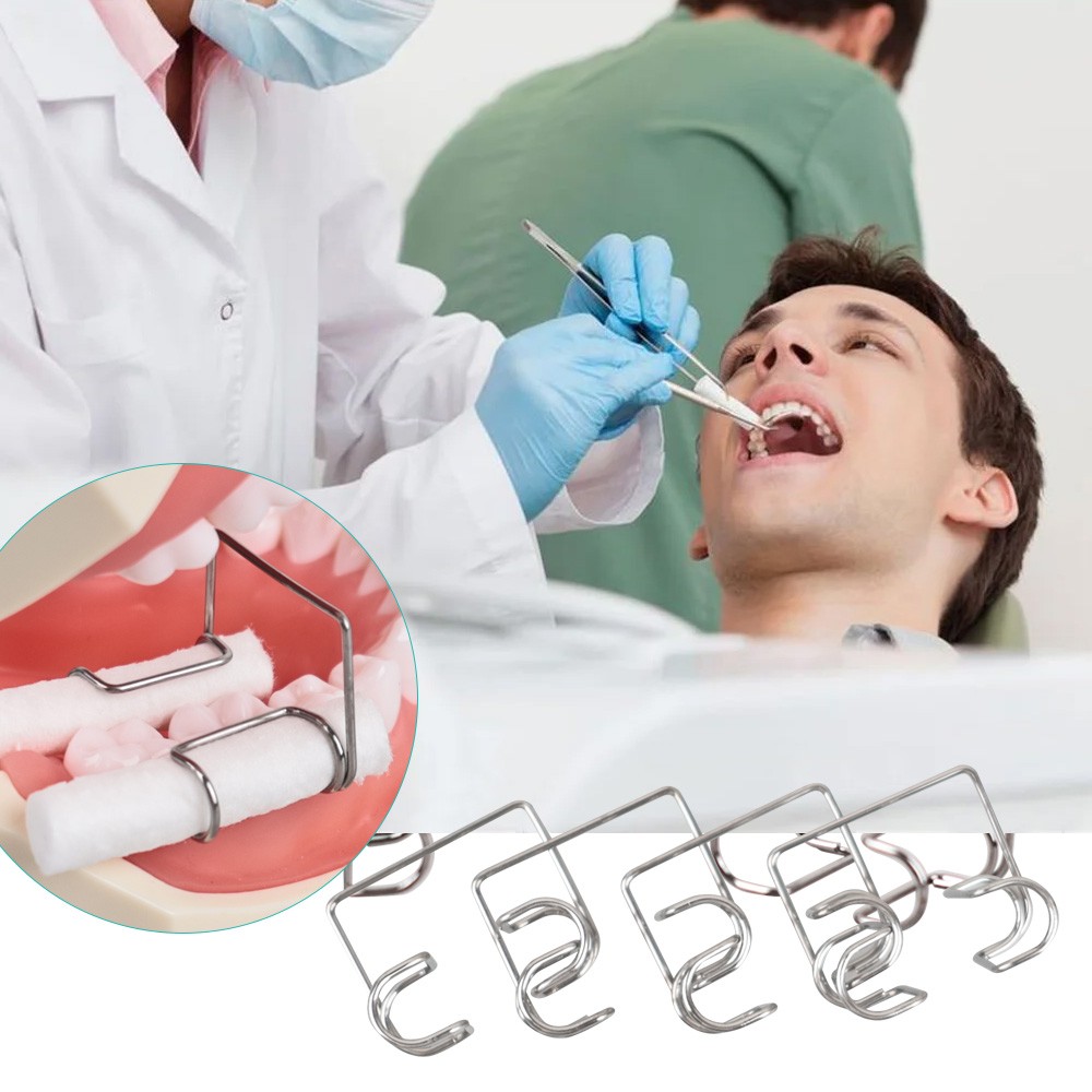Dental Cotton Roll Holder Stainless Steel Surgical Isolating Teeth Clip Holders
