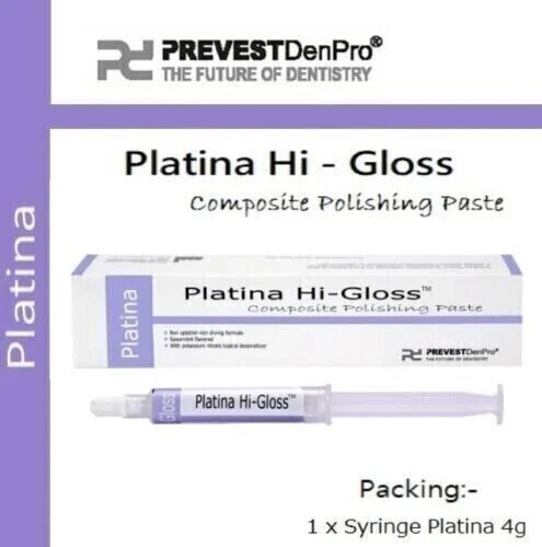 Dental PLATINA HI GLOSS Composite Polishing Paste for restorations & veneers 4gm