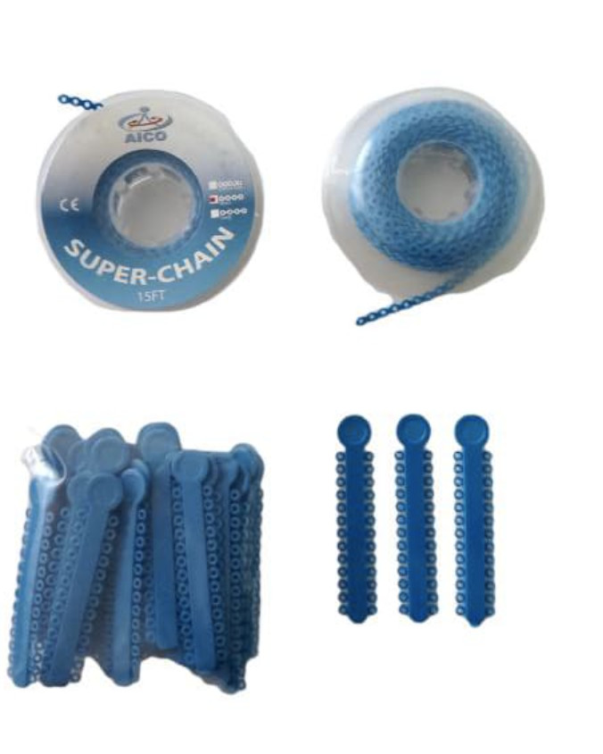 Elastic Ligature Modules & Power Chain Short Royal Blue Dentaico Orthodontic Sup