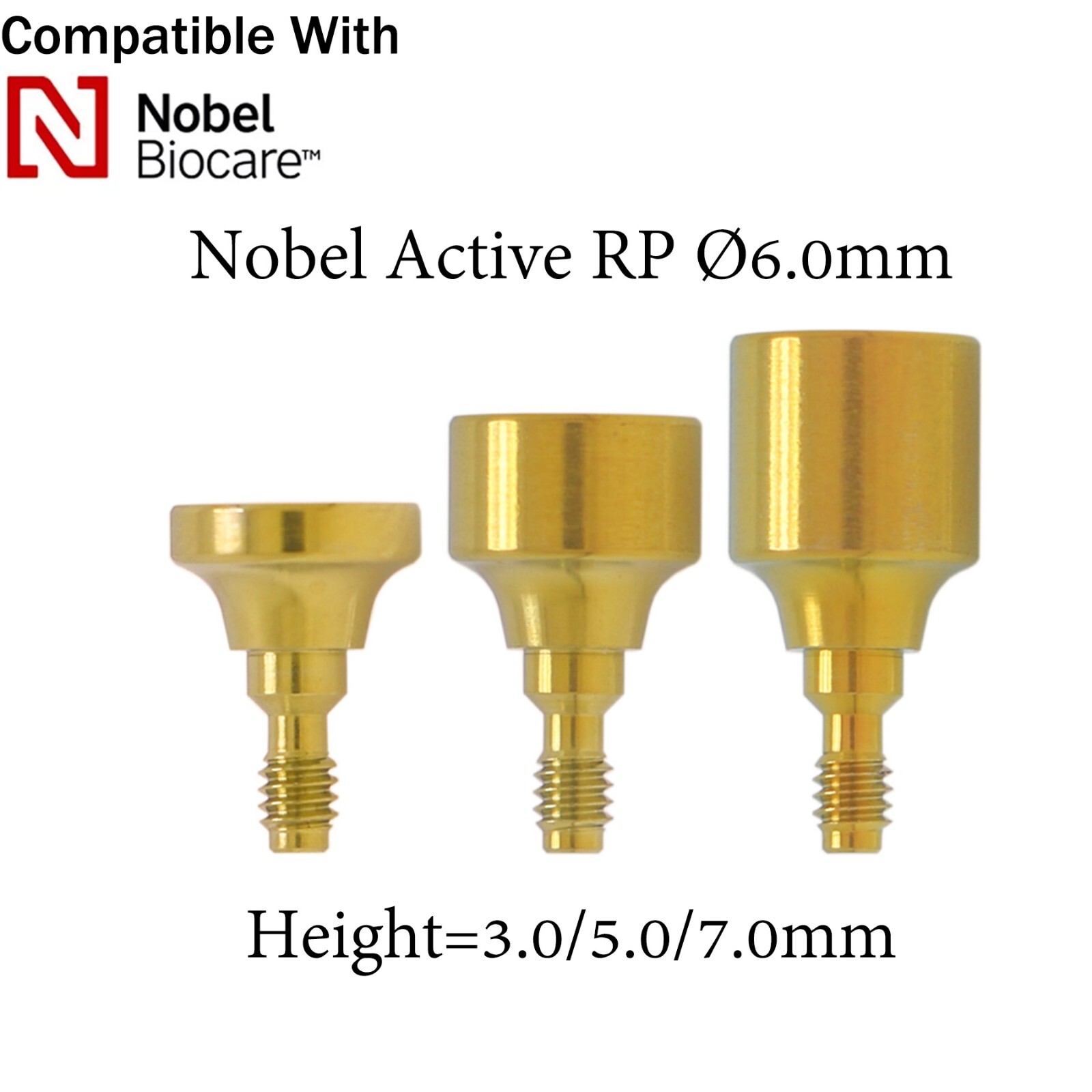 Nobel Dental Healing Abutment RP/NP Fits Nobel Active ∅3.6/5.0/6.0mm