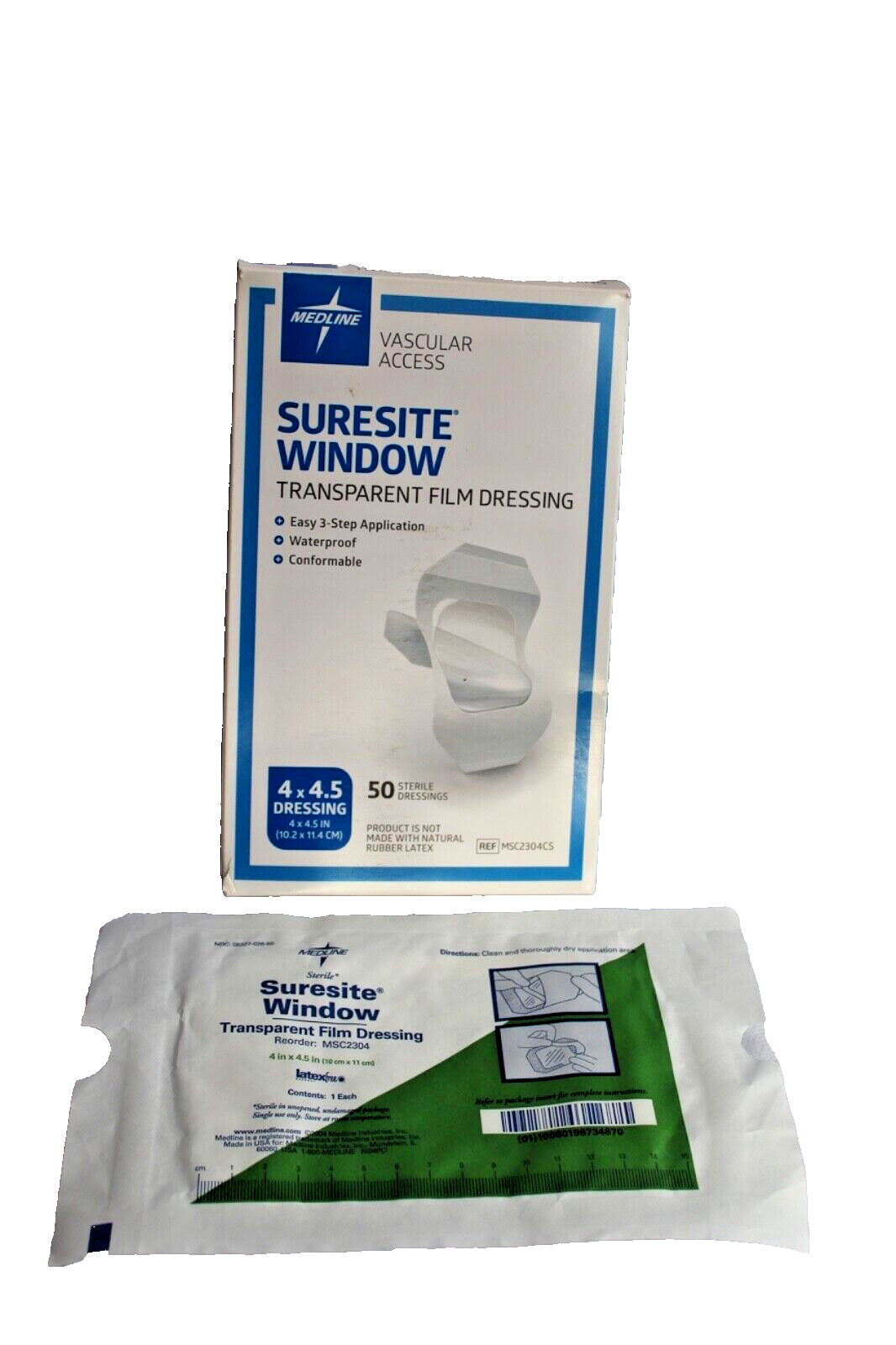 90 MEDLINE MSC2304 STERILE Surest WINDOW Transparent Film Dressing, 4X4.5″