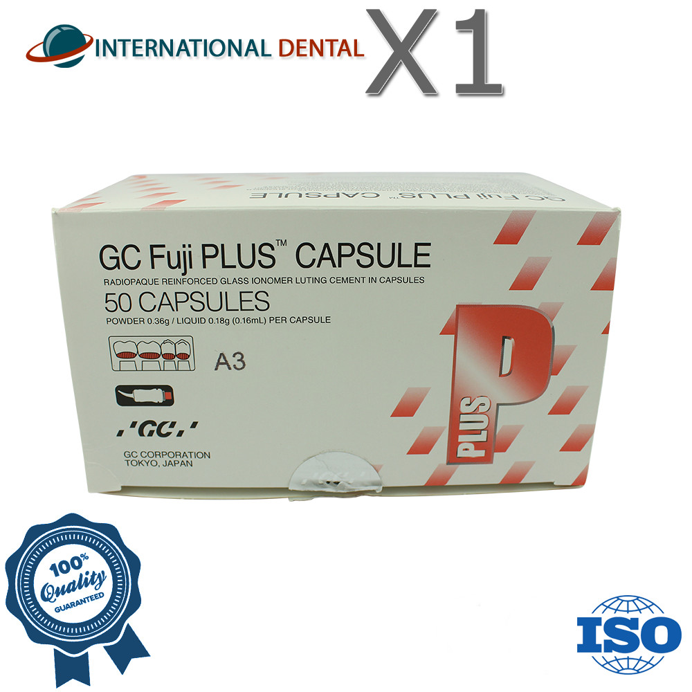 Dental Cr0wn & Bridge Final Cement Fuji Plus GIass lnomer Luting 50 Capsules