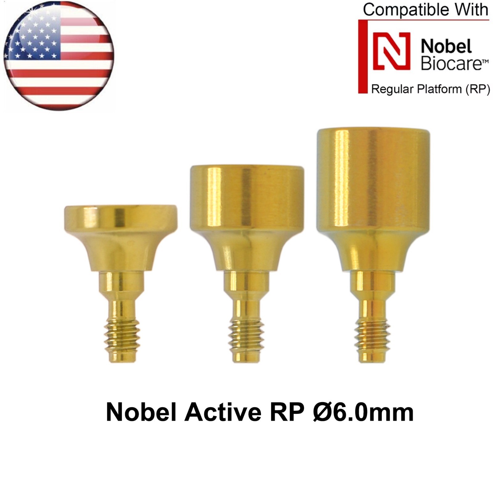 US Dental Locator/Healing Cap Abutment NP/RP Fits Nobel Biocare Active Platform