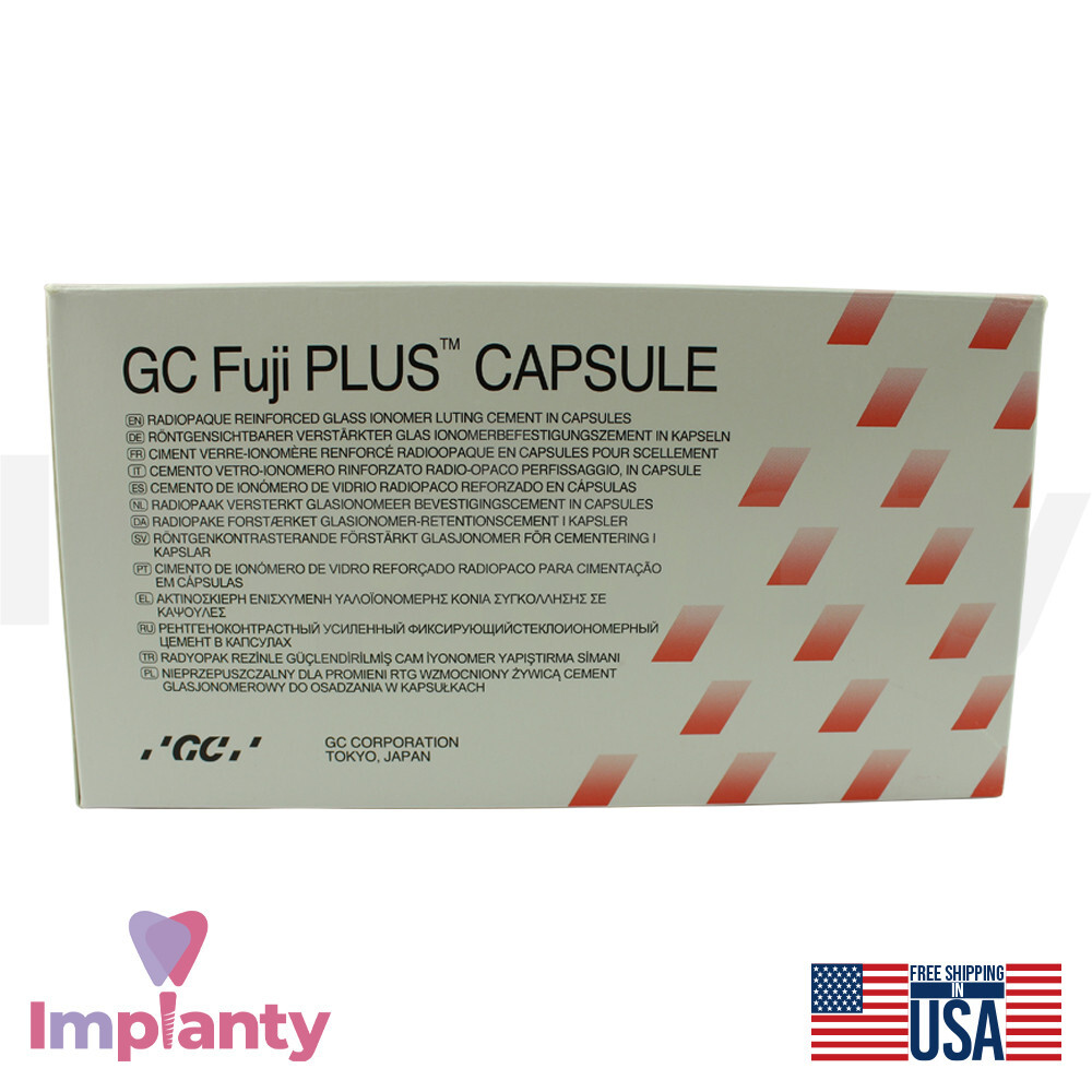 Dental Fuji Plus Glass Cement 50 Caps (0.19ml Per Caps) Dentistry Lab