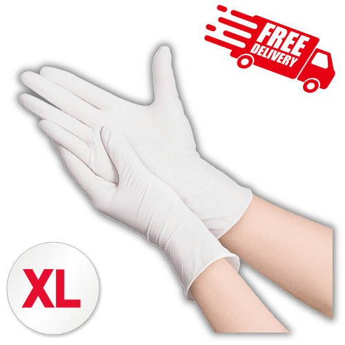 LATEX White Disposable Exam/Medical Powder-Free Gloves 3.5 Mil, X-Large, 100/Box