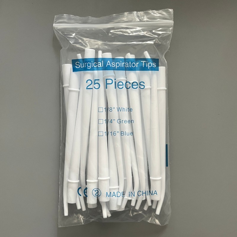 50Pcs (2Bags) Surgical Aspirator Tips White Medium 1/8″ Dental Suction Saliva
