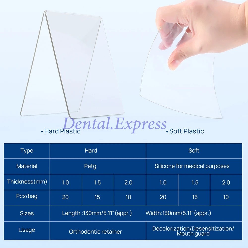 1 Pack Dental Vacuum Forming Sheets Lab Splint Thermoforming Materials Hard Soft