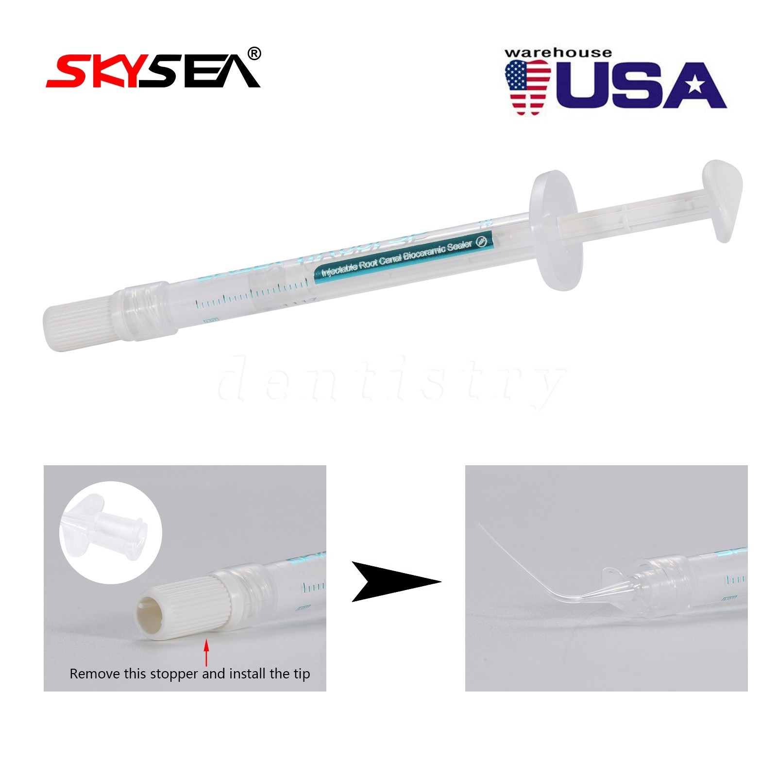 Root canal bioceramic sealer Root Canal Endo Filling Cement 1g +10 Tips Dental