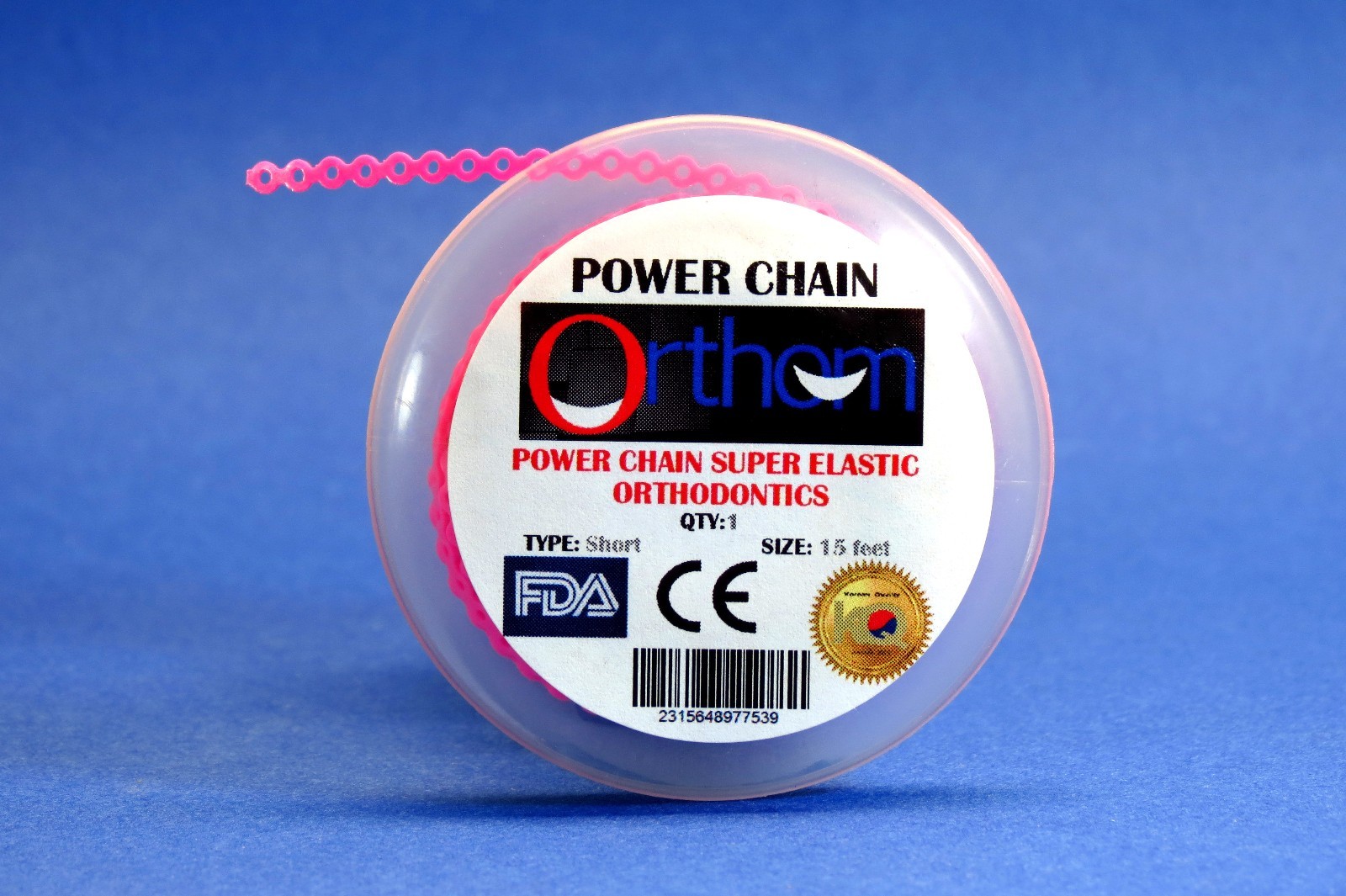 Dental Orthodontic Power Chain Elastic Short Pink Spool Cadena ORTHOM