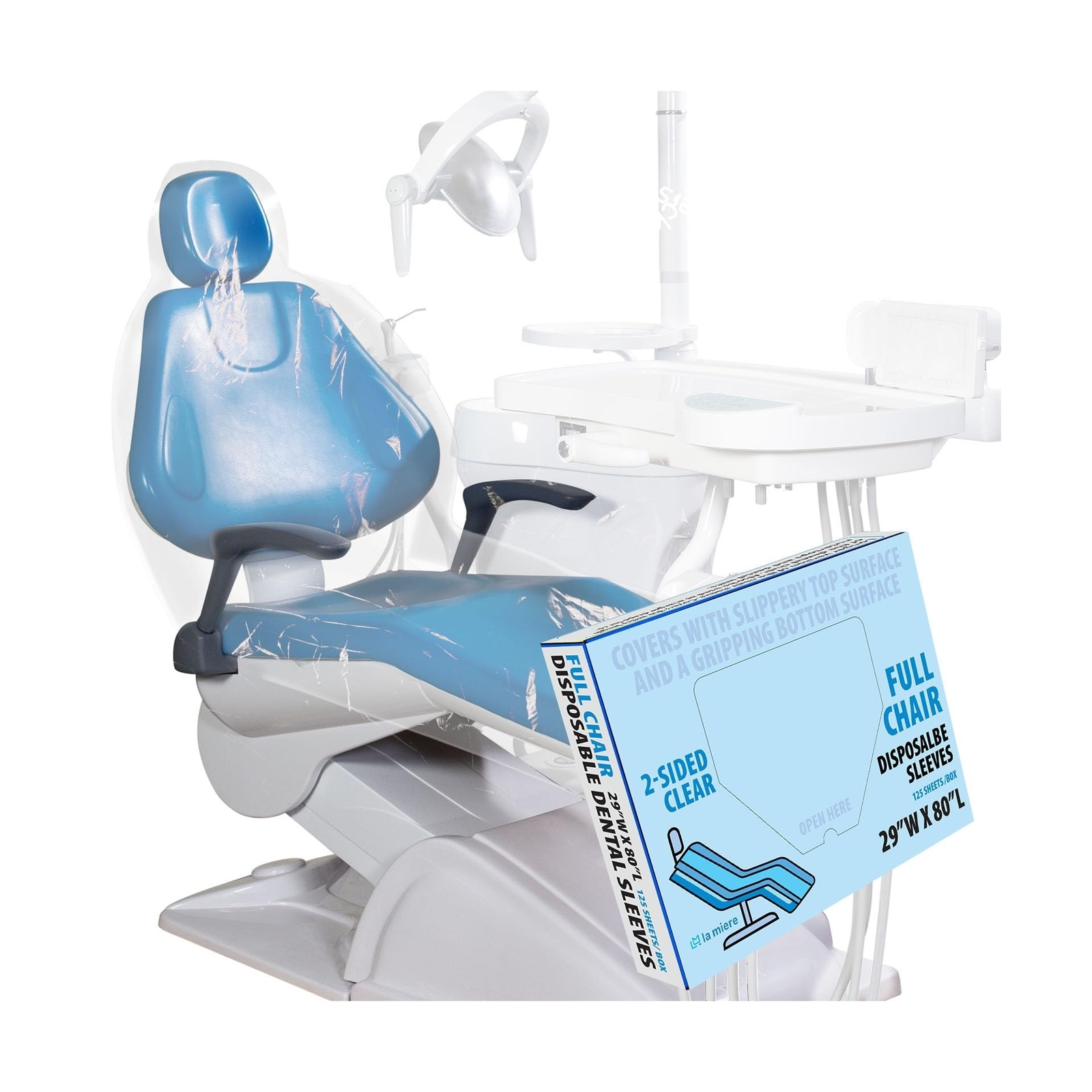 Non-slip Dental Full Chair Covers 29″ x 80″ Disposable Dental Chair Sleeve, W…