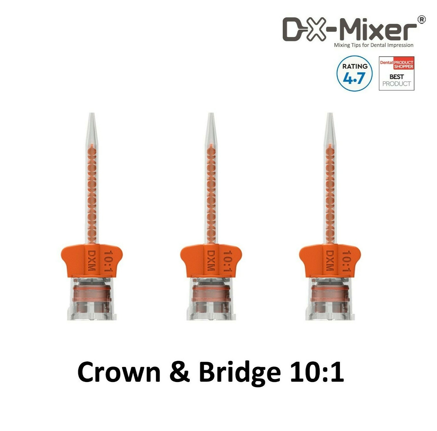 Orange Mixing Tips Crown & Bridge Dental HP 10:1/4:1 ratio DX-Mixer ®48pcs