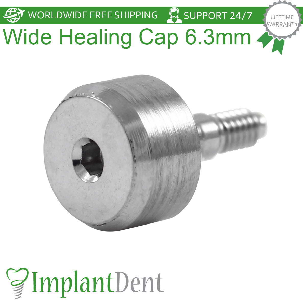 5x Dental Healing Cap 6.3mm Wide Platform Int Hex 2.42mm Dentistry Tool