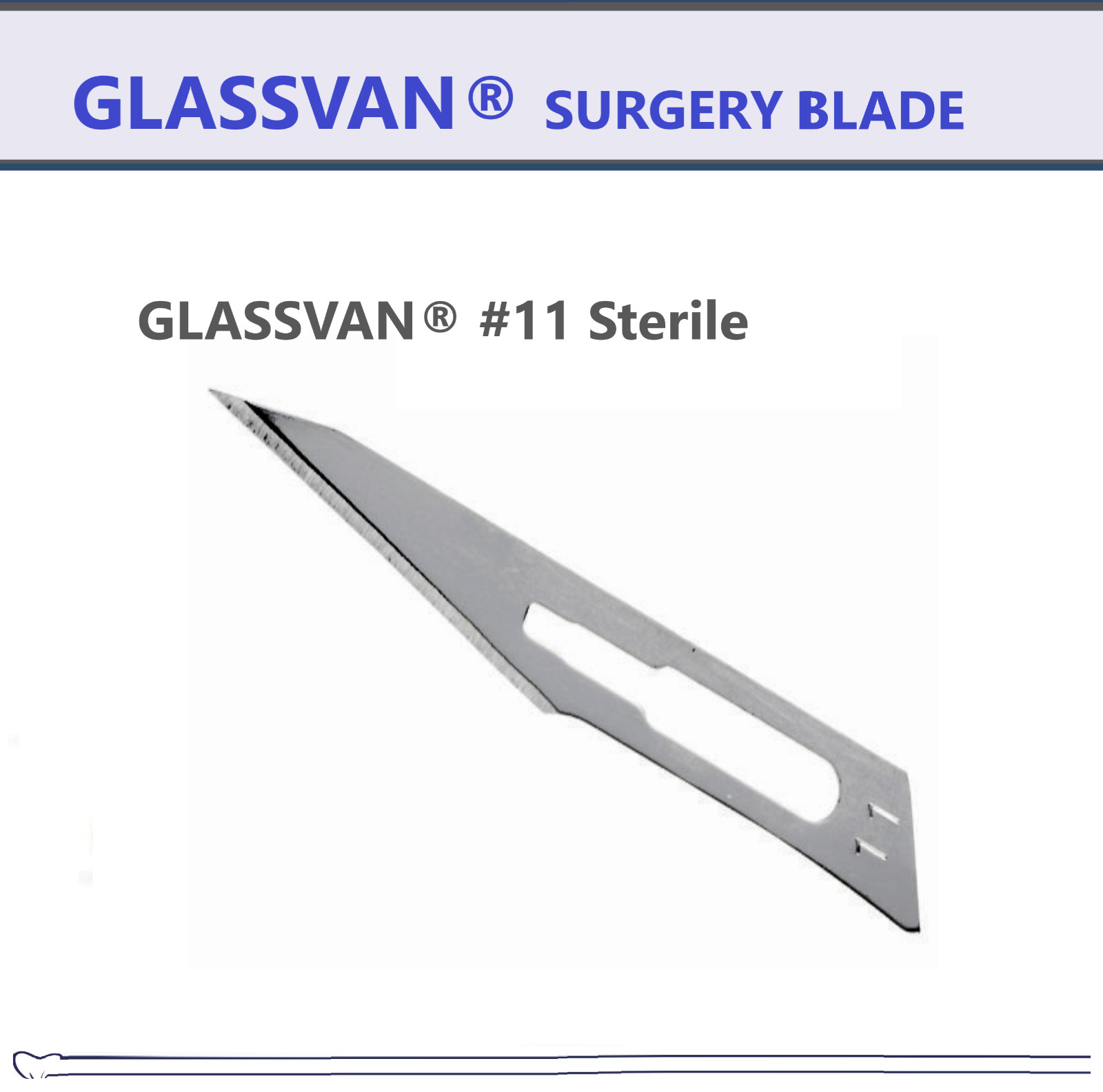 GLASSVAN Sterile Surgical Blades #10 11 12/12B 15/15C 21 22 24 25 60 70, 100/Pk