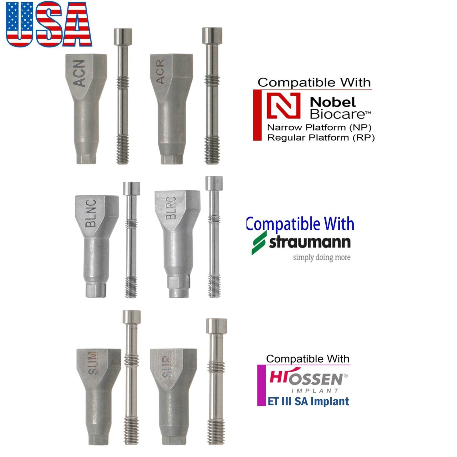 US Dental Scan Body Implant Analog for Nobel Straumann Osstem CAD/CAM Impression