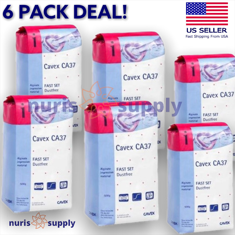 6 Pack, Cavex Fast Set Alginate Impression Material Pink Mint Aroma, 6x500gr