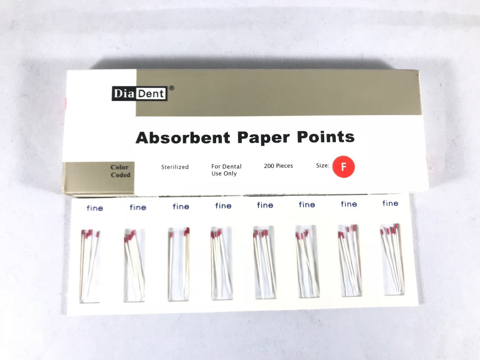 DIADENT Absorbent Paper Points Sterilized Color Coded 200/Pack Cell Pack