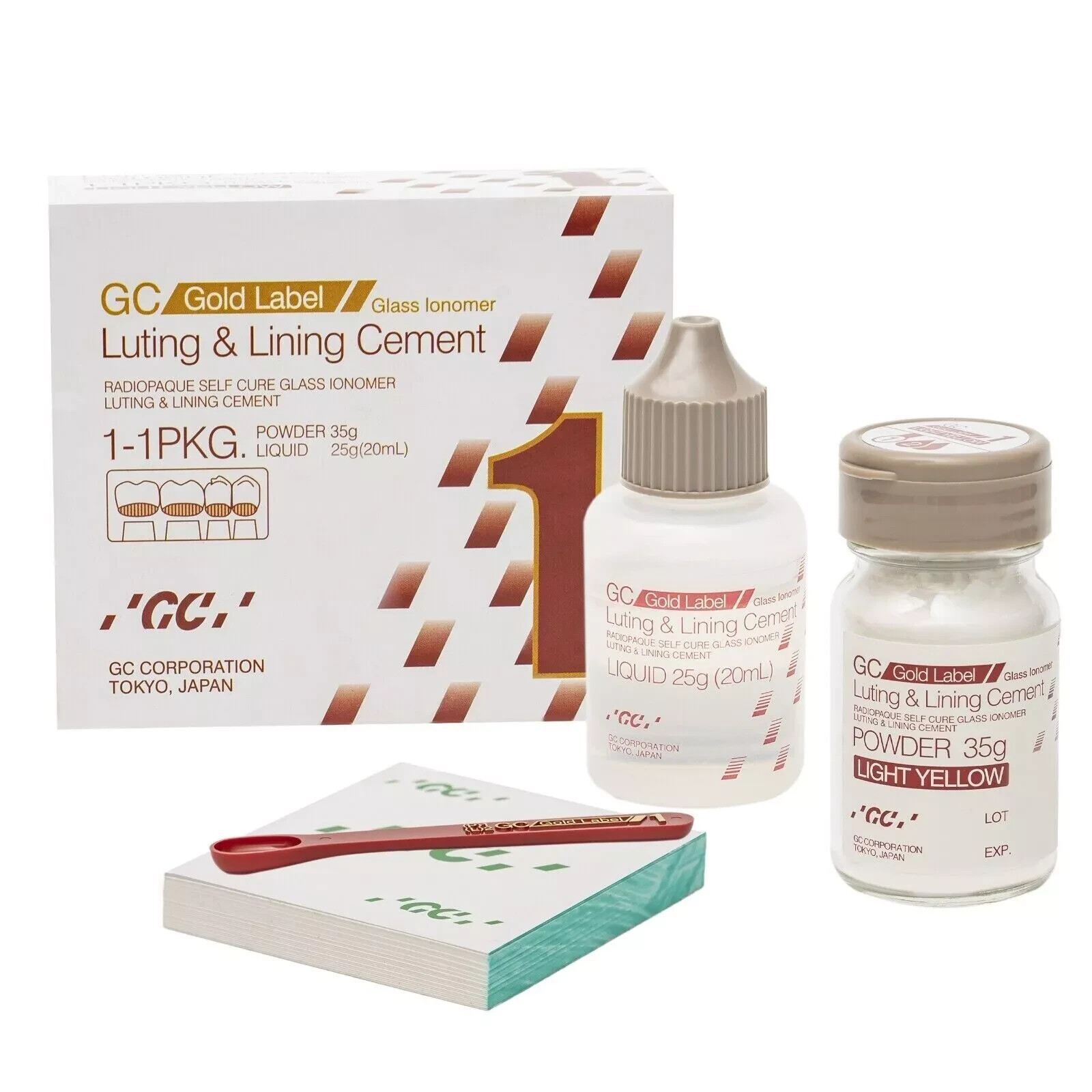 GC Gold Label Fuji 1 Radiopaque Luting & Lining Glass Ionomer Cement (Free Ship)