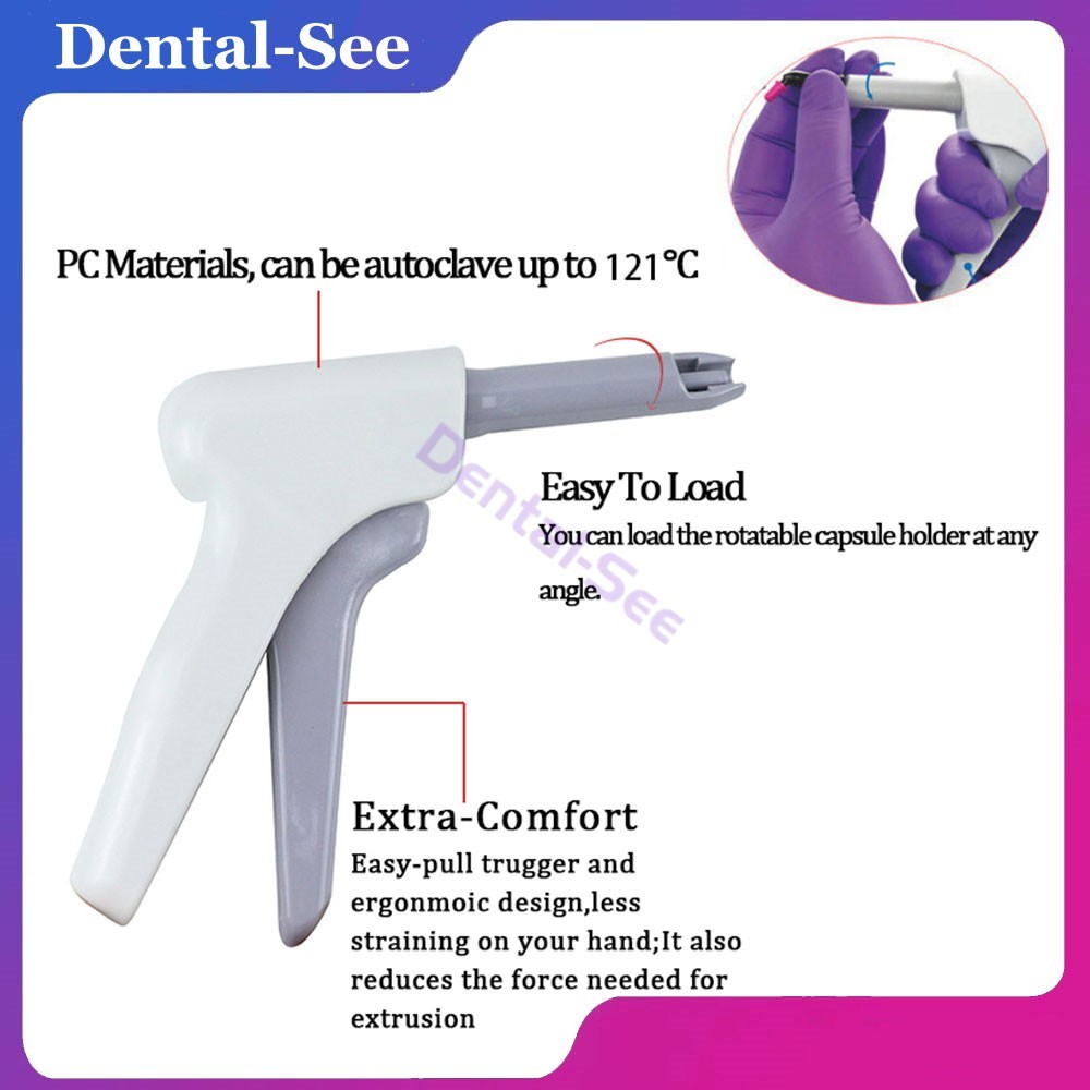 Dental Composite Autoclave Unidose Applicator Gun Compules Capsule Dispenser